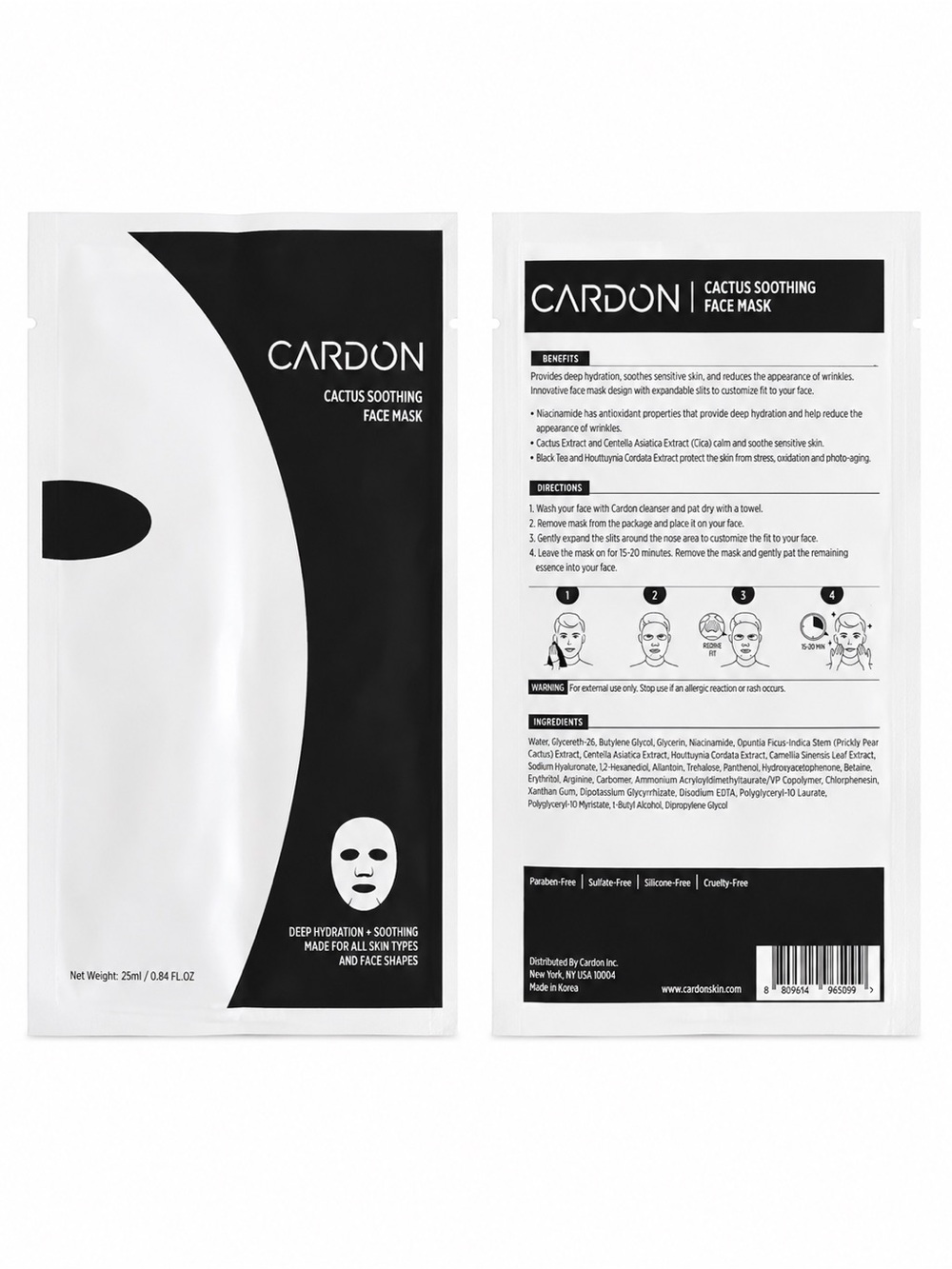 Cardon Cactus Soothing Face Mask Sheet Mask Deep Hydration New